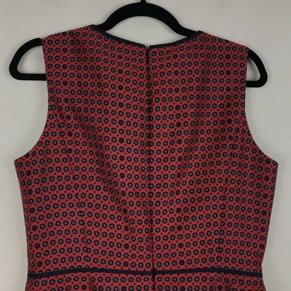 NWT J.Crew Sheath Dress Crimson Foulard Geo Print - Picture 3 of 9